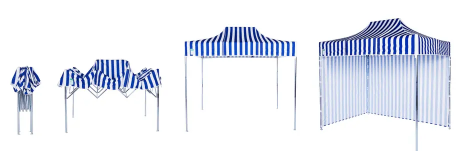 Стадии сборки раздижного шатра